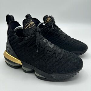 NIKE LEBRON XVI 16 "I'M KING" BLACK METALLIC GOLD 2018 BQ5969-007 Men’s Size 7.5